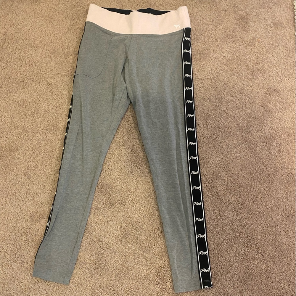 Pink yoga medium grey leggings